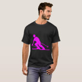 T-shirt Ski - Magenta (Devant entier)