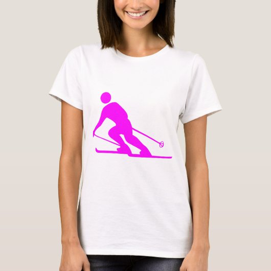 T-shirt Ski - Magenta (Devant)