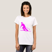 T-shirt Ski - Magenta (Devant entier)