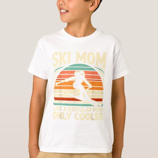 T-shirt Ski Maman Comme Une Maman Régulière Seulement Way (Devant)