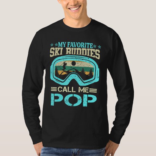 T-shirt Ski - Mes Amateurs De Ski Préférés M'Appelent Pop (Devant)