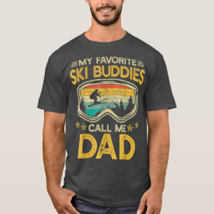 T-shirt Ski Mes Amoureux De Ski Préférés Appelez-Moi Pa