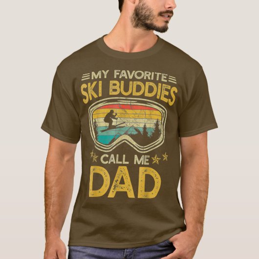 T-shirt Ski Mes Amoureux De Ski Préférés Appelez-Moi Papa (Devant)