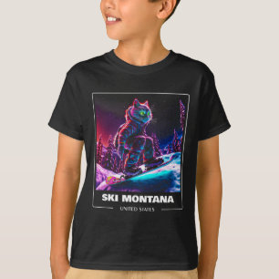 T-shirt Ski Montana États-Unis Ski Skiing Skieur