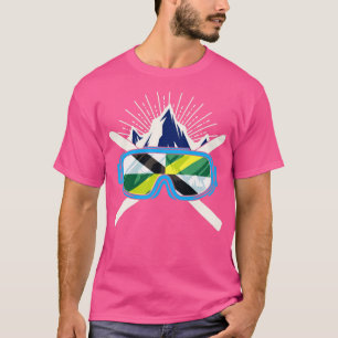 T-shirt Ski Monterey Californie Drapeau Ski Skier Hiver S