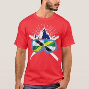 T-shirt Ski Monterey Californie Drapeau Ski Skier Hiver S