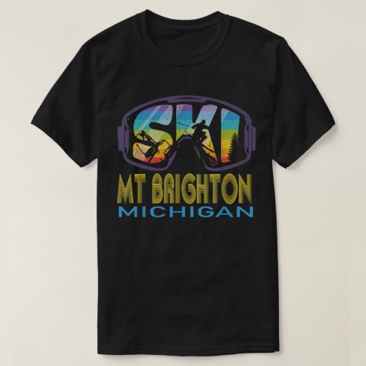 T-shirt Ski Mt Brighton Michigan Vacances ski (Design devant)
