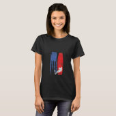 T-shirt Ski nautique américain Drapeau Wakeboard Skier (Devant entier)