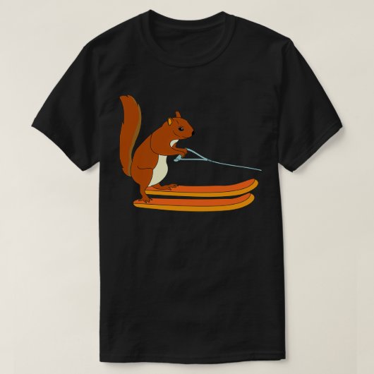 T-shirt Ski nautique Ski écureuil libre-mode animal cadeau (Design devant)