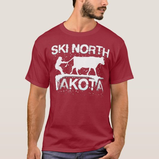 T-shirt Ski North Dakota State Cow Lover Farmer Ski (Devant)