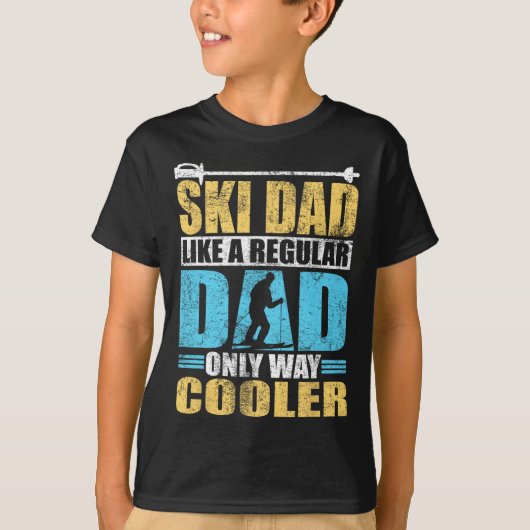 T-shirt Ski Papa Comme Un Père Refular Seulement Glacière (Devant)