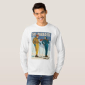 T-shirt Ski Paradise Impression Vintage (Devant entier)