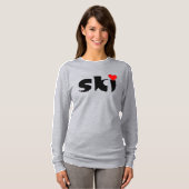 T-shirt Ski petit coeur (Devant entier)