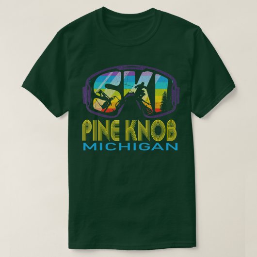 T-shirt Ski Pine Knob Michigan Vacances ski (Design devant)