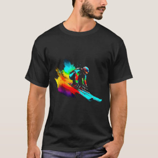 T-shirt Ski Racing Arc-en-ciel