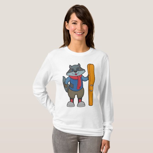 T-shirt Ski Racoon (Devant entier)