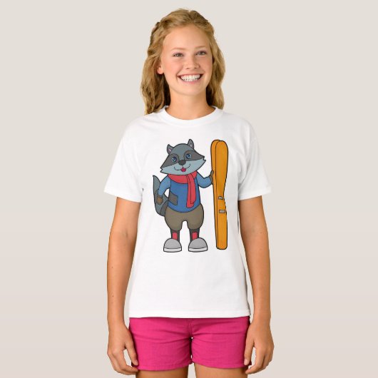 T-shirt Ski Racoon (Devant entier)