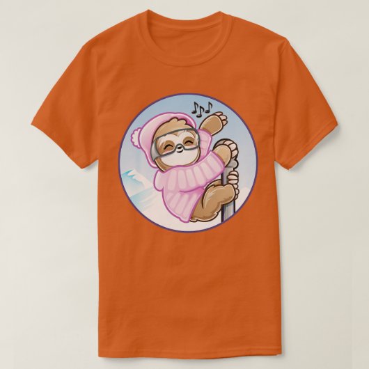 T-shirt Ski Rave Kid Baby Sloth Dance (Design devant)
