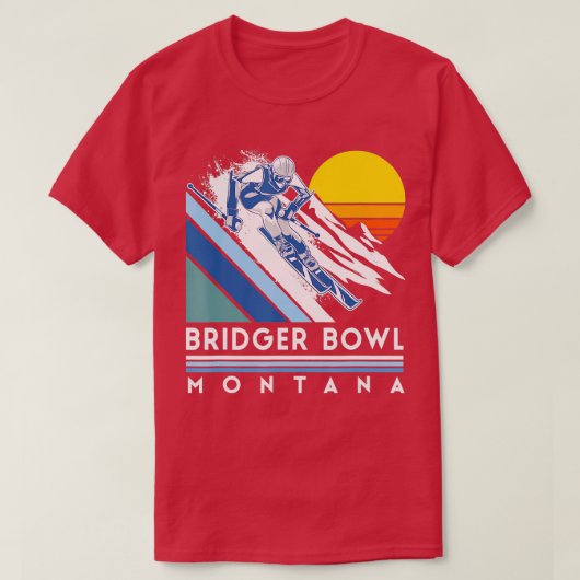 T-shirt Ski rétro Bridger Bowl Montana (Design devant)
