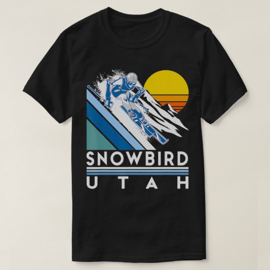 T-shirt Ski Rétro Snowbird Utah (Design devant)