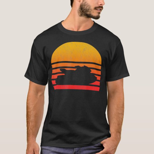T-shirt Ski Retro vintage Sunset Jet (Devant)