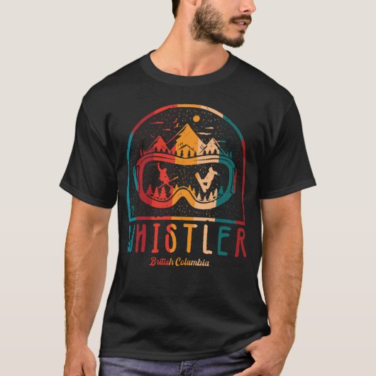 T-shirt Ski Retro Whistler Colombie-Britannique (Devant)