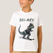 T-shirt Ski-Rex Aventure : Dinosaure sur Skis (Devant)