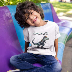 T-shirt Ski-Rex Aventure : Dinosaure sur Skis