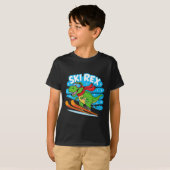 T-shirt Ski Rex drôle de dinosaure de ski conception de sp (Devant entier)