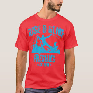 T-shirt Ski Rise and Glide Vintage texte bleu clair
