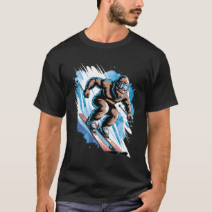 T-shirt Ski Sasquatch Sport d'hiver Ski drôle Bigfoot