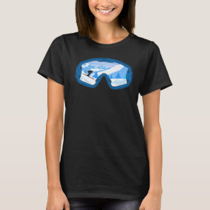 T-shirt Ski Ski Goggings Montagnes Skier Sports d'hiver