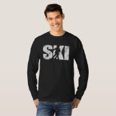 T-shirt Ski Snowboard Skiing Snow Mountain Winter Skiers V (Devant entier)