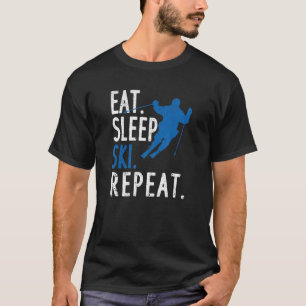 T-shirt Ski Sports D'Hiver Skieurs En Altitude Mangez Le S