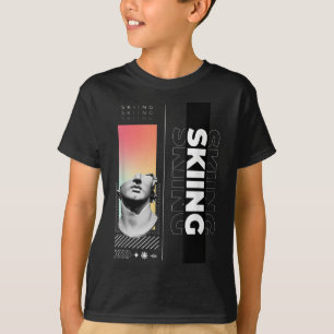 T-shirt Ski Statue grecque Sports d'hiver Montagne des nei