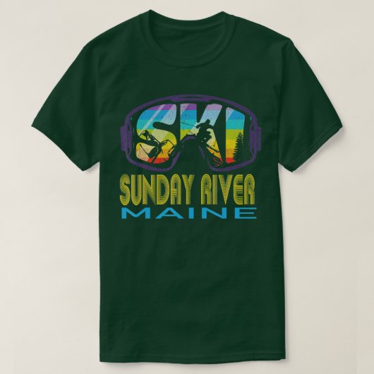 T-shirt Ski Sunday River Maine Vacances ski (Design devant)