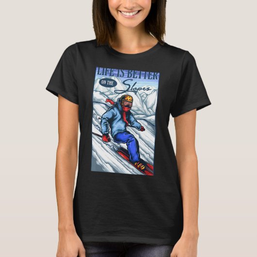 T-shirt Ski Sur Les Pistes (Devant)