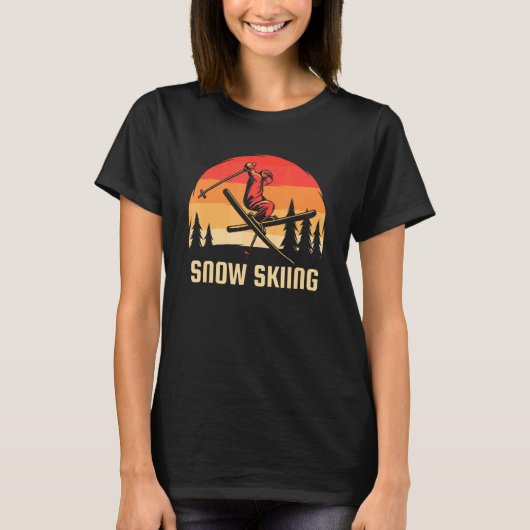 T-shirt Ski sur neige (Devant)