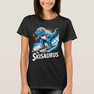 T-shirt Ski t-rex sport d'hiver skieur dino drôle ski