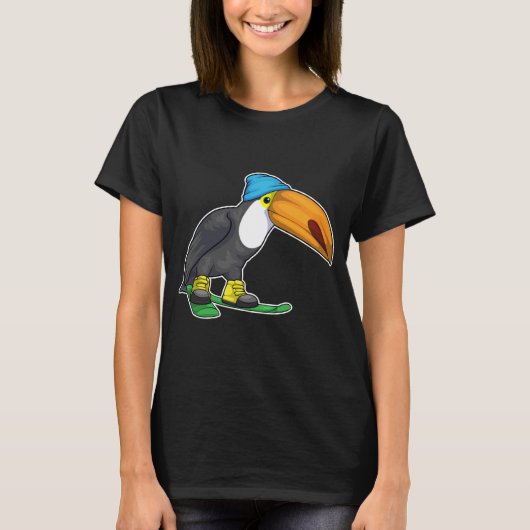 T-shirt Ski Toucan Skier Sports d'hiver (Devant)