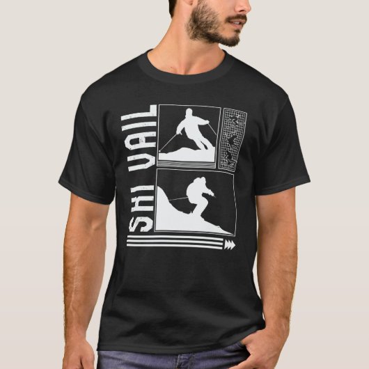 T-shirt Ski Vail Skiing Skier Winter Snowboard Snowboarder (Devant)