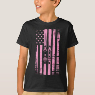 T-shirt Ski Vintage Américain Ski Hiver Montagne USA