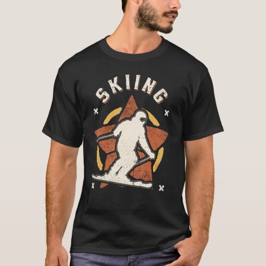 T-shirt Ski Vintage Retro Classic Sport (Devant)