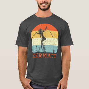 T-shirt Ski Zermatt, Suisse Vacat Ski Vintage De Neige