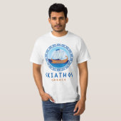 T-shirt Skiathos, Grèce Design de navires grecs (Devant entier)