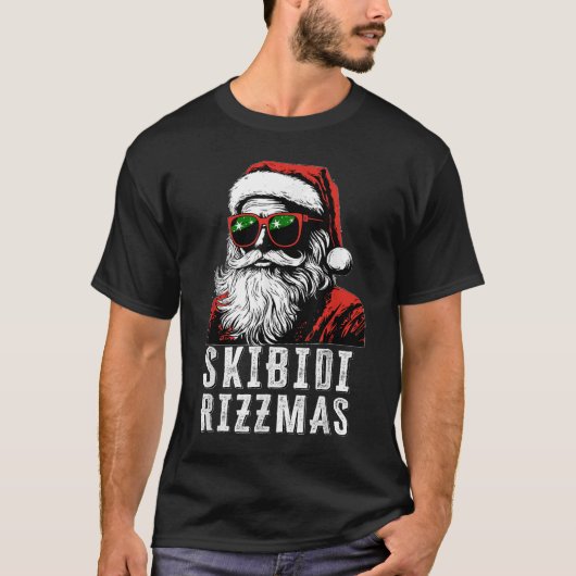 T-shirt Skibidi Rizzmas Christmas Rizz Santa Claus (Devant)