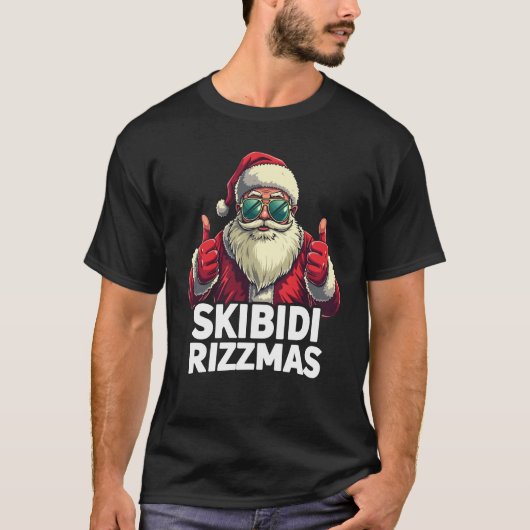 T-shirt Skibidi Rizzmas Noël Rizz Père Noël (Devant)