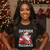 T-shirt Skibidi Rizzmas Santa Claus Funny Christmas Black