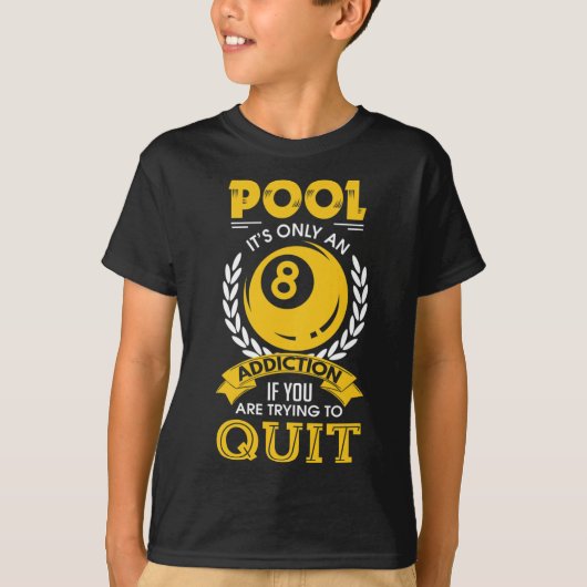 T-shirt Skiddle Cricket Tee's Pool Addiction Pool Player (Devant)