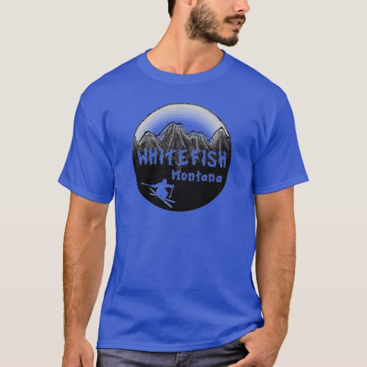 T-shirt Skier artistique Whitefish Montana (Devant)